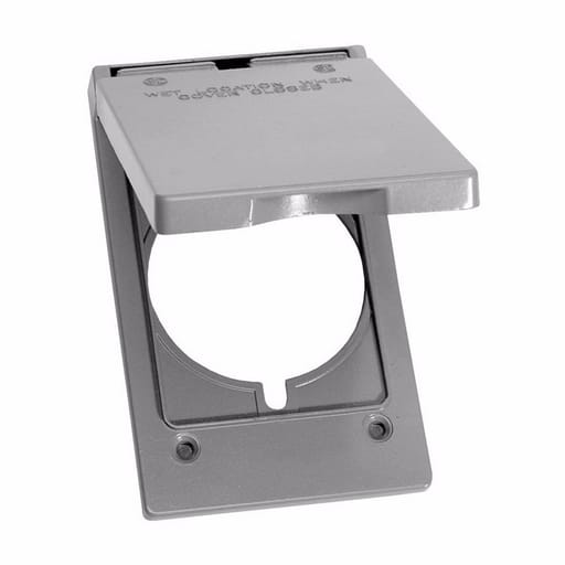 Crouse-Hinds - Crouse-Hinds TP7218 1-Gang Weatherproof 20A, 30A & 50A Receptacle (2.125" Dia) Cover, Die Cast Aluminum, Gray
