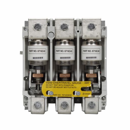 Cutler-Hammer / Eaton - Cutler-Hammer V201K5CJZ1 NEMA Non-Reversing Vacuum Contactor, 270A, 110-120V coil, Removable Line and Load Lugs