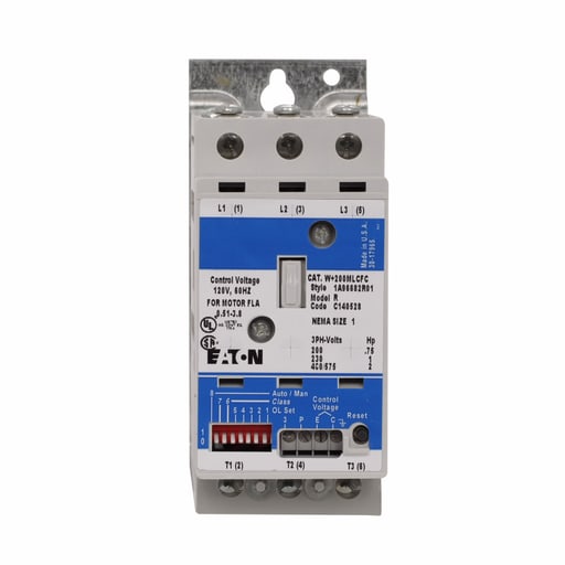 Cutler-Hammer / Eaton - Cutler-Hammer W+200MLCFC NEMA starter, Space SVG Starter, 24 Vdc Coil, Nema Size 0, 0.35-1.65 A