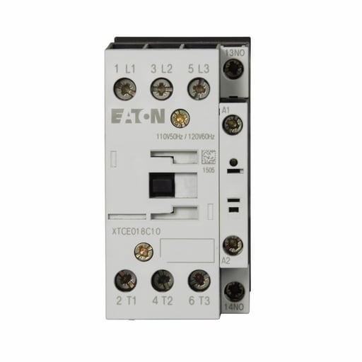 Cutler-Hammer / Eaton - Eaton XTCE018C10TD 3-Pole 18 Amp 415/440 VAC 1NO Full Voltage Non-Reversing Contactor