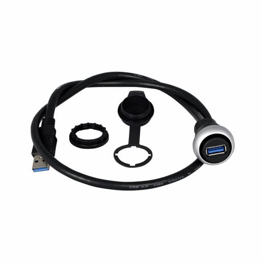 Cutler-Hammer / Eaton - Eaton Electrical M22-USB-SA Silver Bezel USB IP65/IP20 22.5 mm Push Button Socket