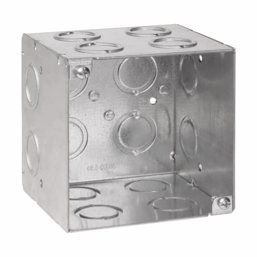 Crouse-Hinds - Crouse-Hinds Series TP413 4 x 4 x 3-1/2 Inch 4" Square Steel Welded Square Outlet Box