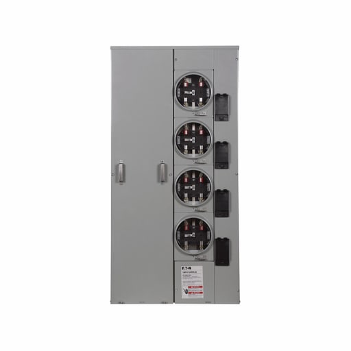 Cutler-Hammer / Eaton - Eaton Electrical 1MP4124RRLBT 120/240 VAC 400 Amp 1-Phase 3-Wire 4-Socket Aluminum Ringless Meter Pack