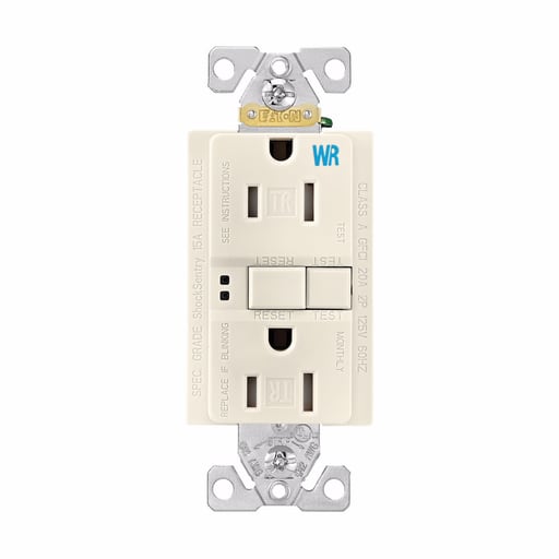 Cooper Wiring Device Arrow/Eagle - CWD TWRSGF15LA GFCI TWR SELF TEST DUPLEX 15A 125V LA