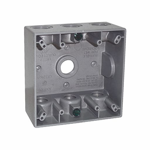 Crouse-Hinds - Crouse-Hinds TP7114 2" Gray Die-Cast Aluminum 2-Gang Weatherproof Outlet Box