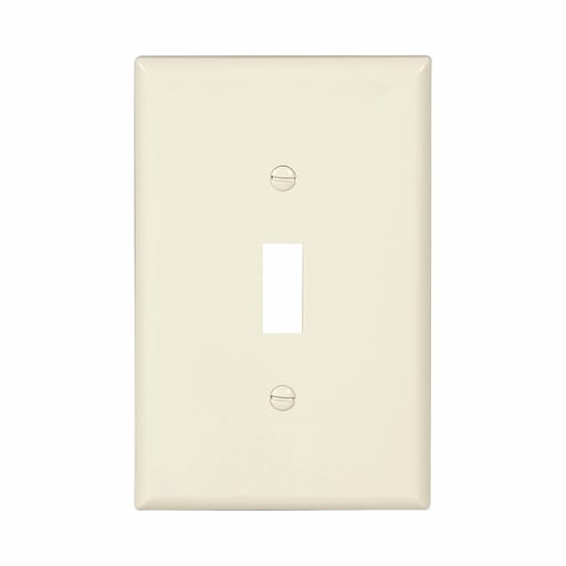 Cooper Wiring Device Arrow/Eagle - Eaton Wiring Devices PJ1LA 1-Gang Light Almond Polycarbonate Medium Toggle Switch Wallplate