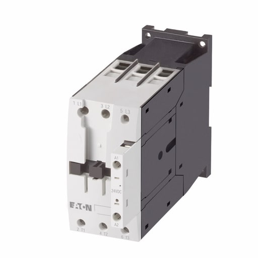 Cutler-Hammer / Eaton - Cutler-Hammer XTCE065D00TD XT IEC contactor, 65A, 24-27 Vdc, 0NO-0NC, 65A, Frame D, 55 mm, 5, 10, 15/ 20, 25, 50, 60 hp (1/3PH @115, 200, 230/200, 230, 460, 575 V), Three-pole, Non-reversing, , Screw te