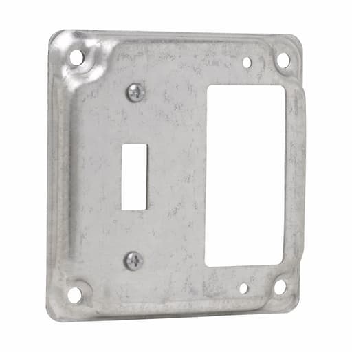 Crouse-Hinds - Crouse-Hinds TP515 4" Square Surface Cover, Toggle Switch/GFCI Receptacle, 1/2" Raised, 5.5cu.in, Steel