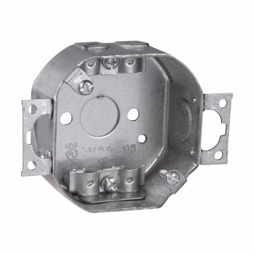 Crouse-Hinds - Crouse-Hinds TP264 3-1/2" Octagon Outlet Box, 1-1/2" Deep, w/ Two Screw Ears