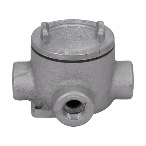 Crouse-Hinds - Crouse-Hinds Series EABT26 3/4 Inch Hub Iron Alloy Type T Round Conduit Outlet Box with Cover