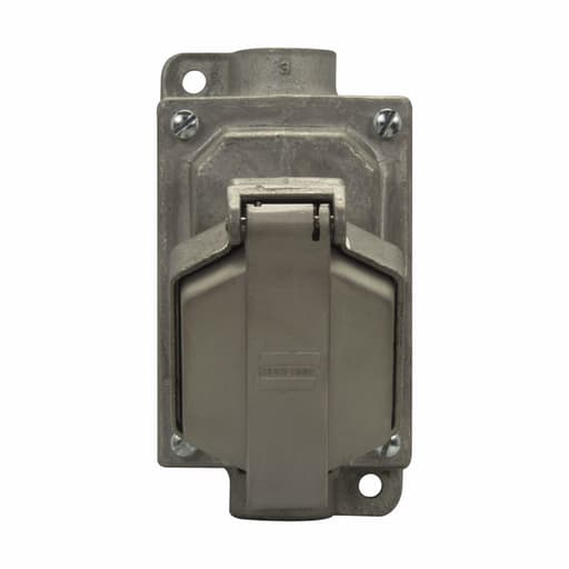 Crouse-Hinds - Crouse-Hinds ENRC21201 3/4" Hub 1-Gang 20 Amp 125 Volt Feed-Through Interlocked Circuit Breaking Receptacle