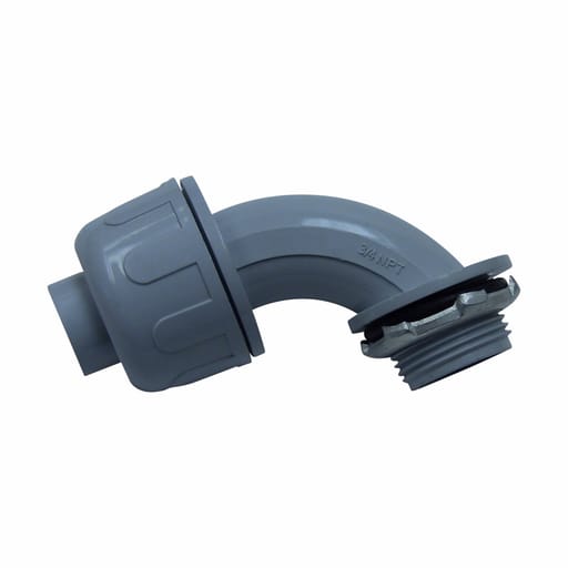 Crouse-Hinds - Crouse-Hinds Series LT12590NM 1-1/4 Inch Gray Nylon 90 Degrees Liquidtight Conduit Connector