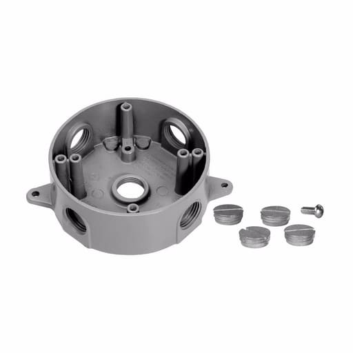 Crouse-Hinds - Crouse-Hinds TP7148 4 x 1-1/2" White Die-Cast Aluminum Round Weatherproof Outlet Box