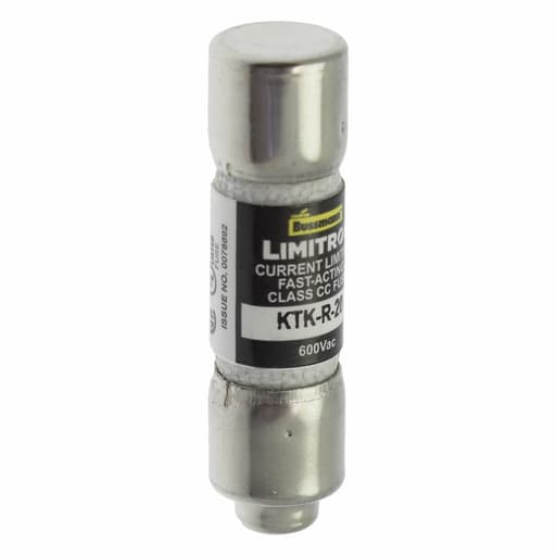 Bussmann Mfg. - Bussmann KTK-R-20 20amp Limitron™ Fast-Acting, Branch Circuit, Class-CC Fuse, Rejection-Type, 600Vac