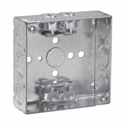 Crouse-Hinds - Crouse-Hinds Series TP454 1-1/2 Inch Depth 1/2 Inch Knockouts 4 Inch Square Outlet Box