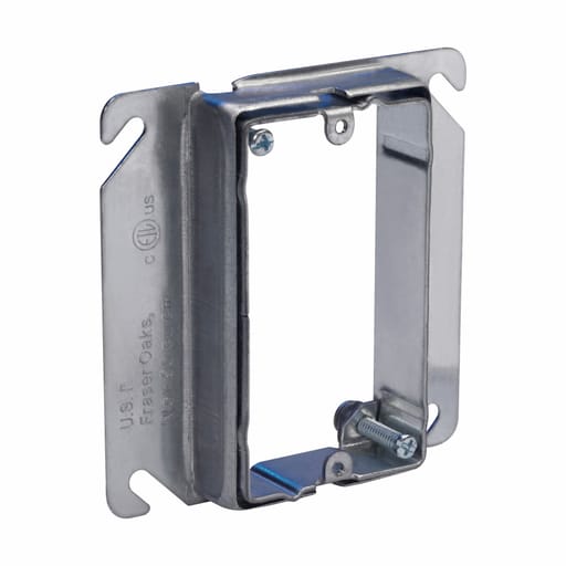 Crouse-Hinds - Crouse-Hinds AMR1 3/4 to 1-1/2" 1-Gang Steel Raised Adjustable Square Box Mud Ring