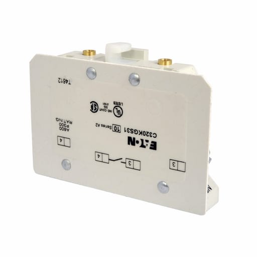 Cutler-Hammer / Eaton - Eaton Electrical C320KGS31 600 VAC 10 Amp 250 VDC 0.55 Amp 1NO Snap-On Terminal Contactor Auxiliary Contact