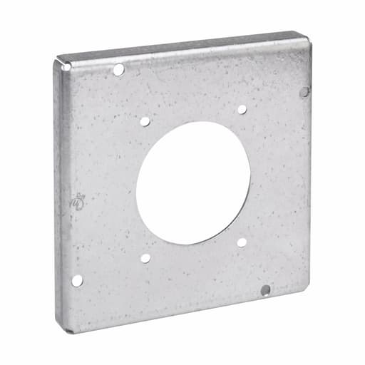 Crouse-Hinds - Crouse-Hinds TP732 4-11/16" Square Surface Cover, 1-Single Receptacle, 2.125" Dia., 1/2" Raised, 9.0cu.in, Steel