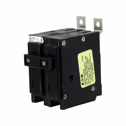 Cutler-Hammer / Eaton - Cutler-Hammer QBHW2050 Quicklag Industrial Thermal-Magnetic Circuit Breaker, Two-pole, 50A, 22 kAIC, 120/240V , Bolt-on