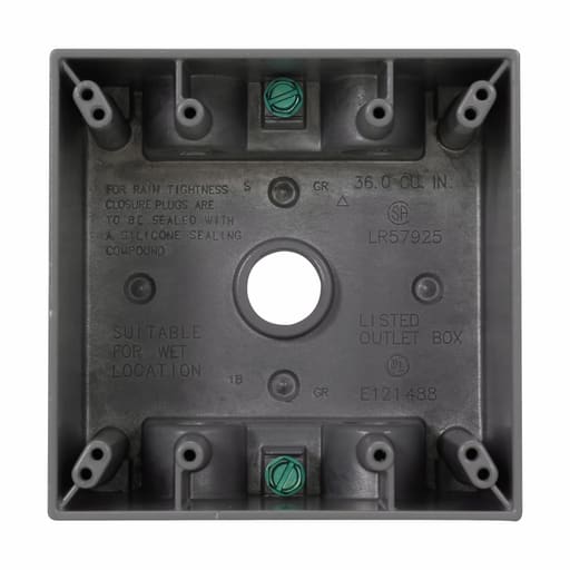 Crouse-Hinds - Crouse-Hinds TP7134 2-5/8" Gray Die-Cast Aluminum 2-Gang Weatherproof Outlet Box