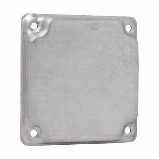 Crouse-Hinds - Crouse-Hinds TP503 4" Square Surface Cover, Blank, 1/2" Raised, 5.5cu.in, Steel