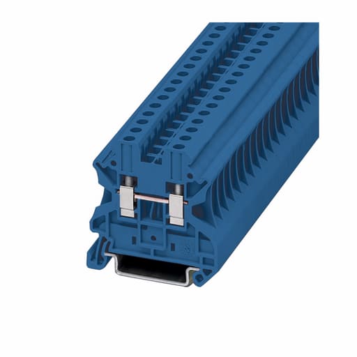 Cutler-Hammer / Eaton - Eaton Electrical XBUT4BU 600 Volt 30 Amp 26 to 10 AWG Screw Terminal Blue Polyamide Standard Feed-Through Terminal Block