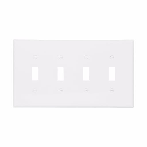 Cooper Wiring Device Arrow/Eagle - CWD PJ4W WALLPLATE 4G TOGGLE POLY MID WH