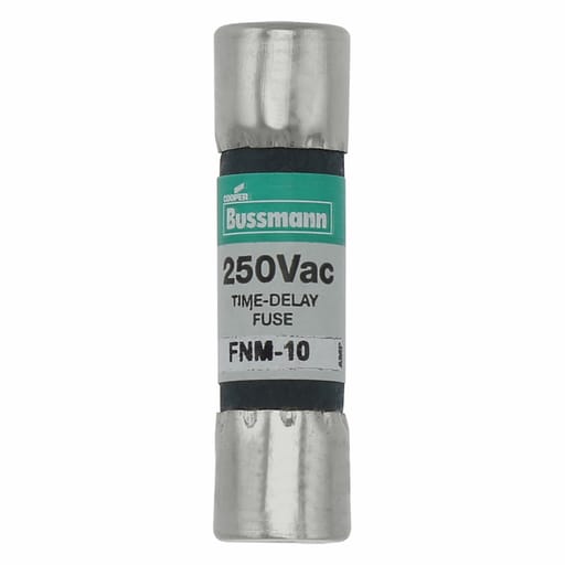 Bussmann Mfg. - Bussmann FNM-10 10amp Time-Delay Supplemental / Midget Fuse, Melamine Tube, 13/32" x 1-1/2", 250Vac