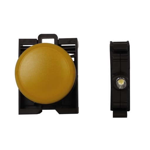 Cutler-Hammer / Eaton - Cutler-Hammer M22-L-Y-W M22 modular pushbutton, Complete Indicating Light, Flush, IP67, IP69K, NEMA 4X, 13, Illuminated, Yellow, White, 100, 000 Hours of operation, 12-30 Vac/dc