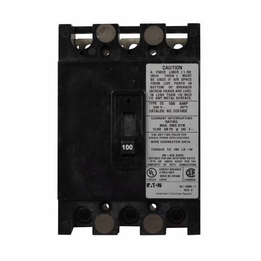 Cutler-Hammer / Eaton - Eaton Electrical CC3150X 208 Star/120 VAC 150 Amp 3-Pole Main Tenant Circuit Breaker