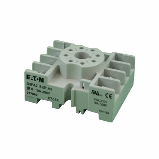 Cutler-Hammer / Eaton - Eaton Electrical D3PA2 300/600 Volt 15/10 Amp Screw Clamp Terminal Relay Socket