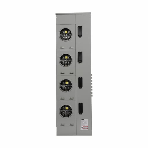 Cutler-Hammer / Eaton - Eaton Electrical 37MM420R12 208 Star/120 VAC 225 Amp 3-Phase 4-Wire 4-Socket Aluminum Ringless Meter Stack Module