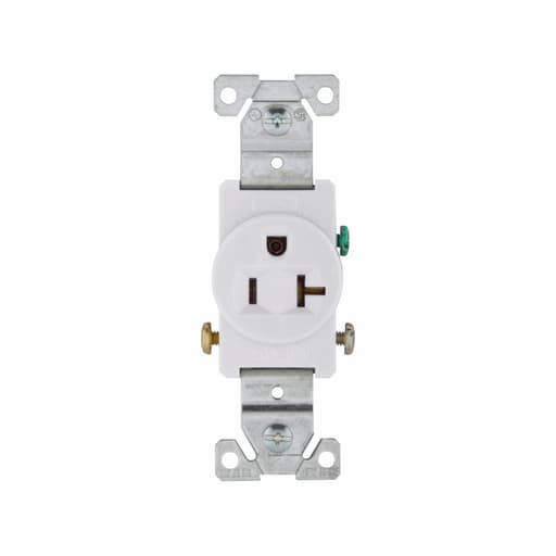 Cooper Wiring Device Arrow/Eagle - CWD 1877W-BOX RECP SINGLE 20A 125V 2P3W SWIRE WH