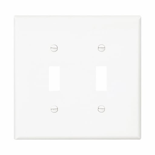 Cooper Wiring Device Arrow/Eagle - CWD PJ2W WALLPLATE 2G TOGGLE POLY MID WH