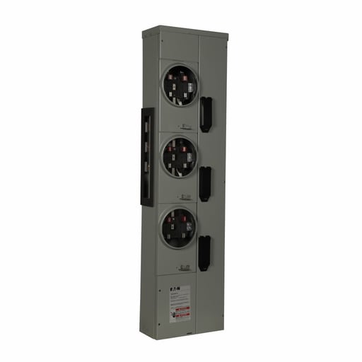 Cutler-Hammer / Eaton - Eaton Electrical 1MM320RRL 120/240 Volt 200 Amp 1-Phase 3-Wire 3-Socket Aluminum Ringless Meter Stack Module