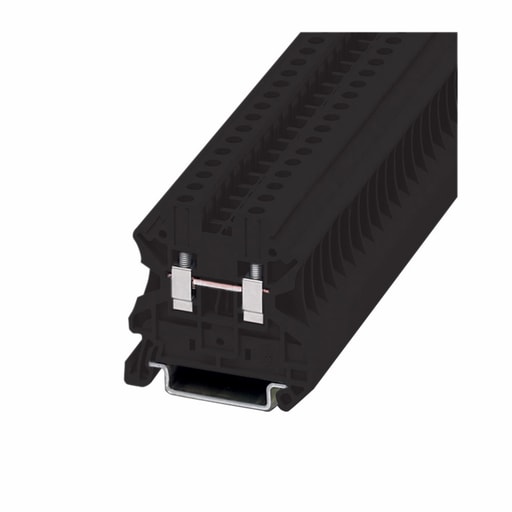 Cutler-Hammer / Eaton - Cutler-Hammer XBUT4BK XB IEC terminal block, Screw connection single level-through-feed, Black, 10 AWG/4 mm2 maximum wire