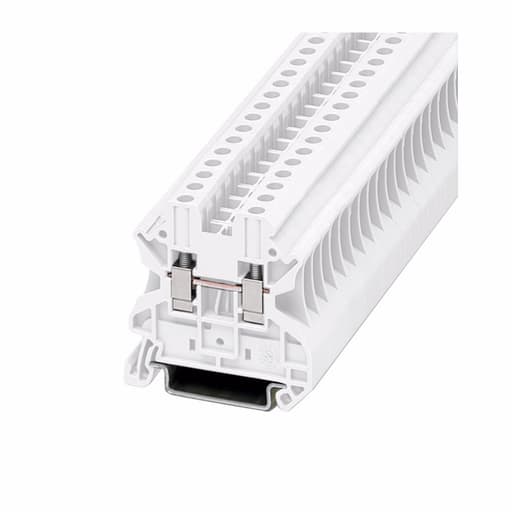 Cutler-Hammer / Eaton - Eaton Electrical XBUT4WH 600 Volt 30 Amp 26 to 10 AWG Screw Terminal White Polyamide Standard Feed-Through Terminal Block