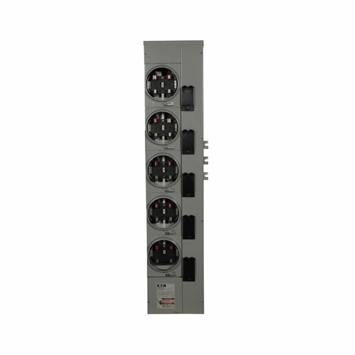 Cutler-Hammer / Eaton - Eaton Electrical 1MM512RRL 120/240 Volt 125 Amp 1-Phase 3-Wire 5-Socket Aluminum Ringless Meter Stack Module