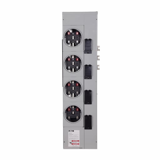 Cutler-Hammer / Eaton - Eaton Electrical 1MM412R 120/240 Volt 125 Amp 1-Phase 3-Wire 4-Socket Aluminum Ring Meter Stack Module