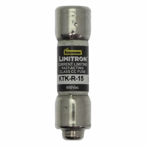 Bussmann Mfg. - Bussmann KTK-R-15 15amp Limitron™ Fast-Acting, Branch Circuit, Class-CC Fuse, Rejection-Type, 600Vac