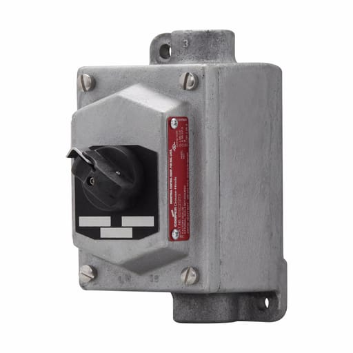 Crouse-Hinds - Crouse-Hinds Series EDSC21273 600 VAC 3-Position 2-Circuit Iron Alloy Feed-Through Selector Switch Control Station