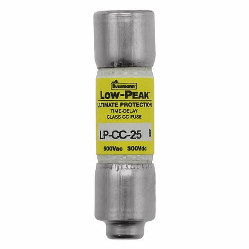 Bussmann Mfg. - Bussmann LP-CC-25 25amp Low-Peak™ Time-Delay, Current-Limiting, Class-CC Fuse, Rejection-Type, 600Vac/300Vdc