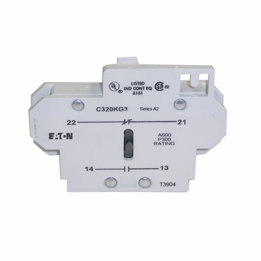 Cutler-Hammer / Eaton - Eaton Electrical C320KG2 600 VAC 10 Amp 1NC Pressure Plate Terminal Contactor Auxiliary Contact