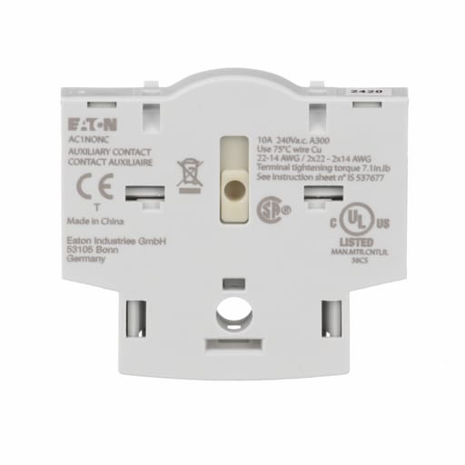 Cutler-Hammer / Eaton - Eaton Electrical AC1NONC 1NO 1NC Non-Fusible Switch Auxiliary Contact