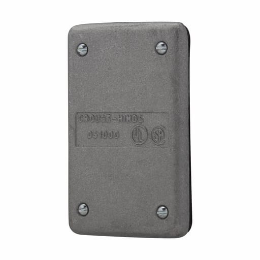 Crouse-Hinds - Crouse-Hinds DS100G 1-Gang Blank Device Box Cover w/ Gasket, Cast Aluminum