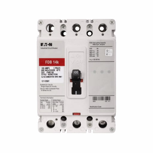 Cutler-Hammer / Eaton - Eaton Electrical FDB3050L Series C F Frame Molded Case Circuit Breaker