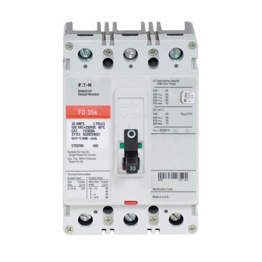 Cutler-Hammer / Eaton - Eaton Electrical FD3030 Series C F Frame Molded Case Circuit Breaker