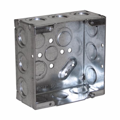 Crouse-Hinds - Crouse-Hinds Series TP525 4-11/16 x 4-11/16 x 2-1/8 Inch Steel Welded Square Outlet Box