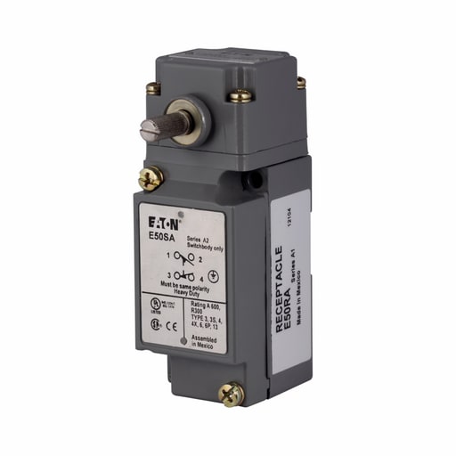 Cutler-Hammer / Eaton - Eaton Electrical E50AR1 240 VAC 10 Amp 1-Pole 1NO 1NC Die-Cast Zinc Spring Return Heavy Duty Plug-In Switch