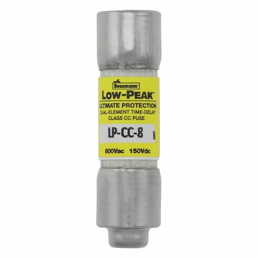 Bussmann Mfg. - Bussmann LP-CC-8 8amp Low-Peak™ Time-Delay, Current-Limiting, Class-CC Fuse, Rejection-Type, 600Vac/300Vdc